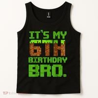 Birthday Boy It'S My 6th Birthday Gamer Pixel Number Tank Top thumb 2