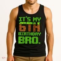 Birthday Boy It'S My 6th Birthday Gamer Pixel Number Tank Top thumb 3