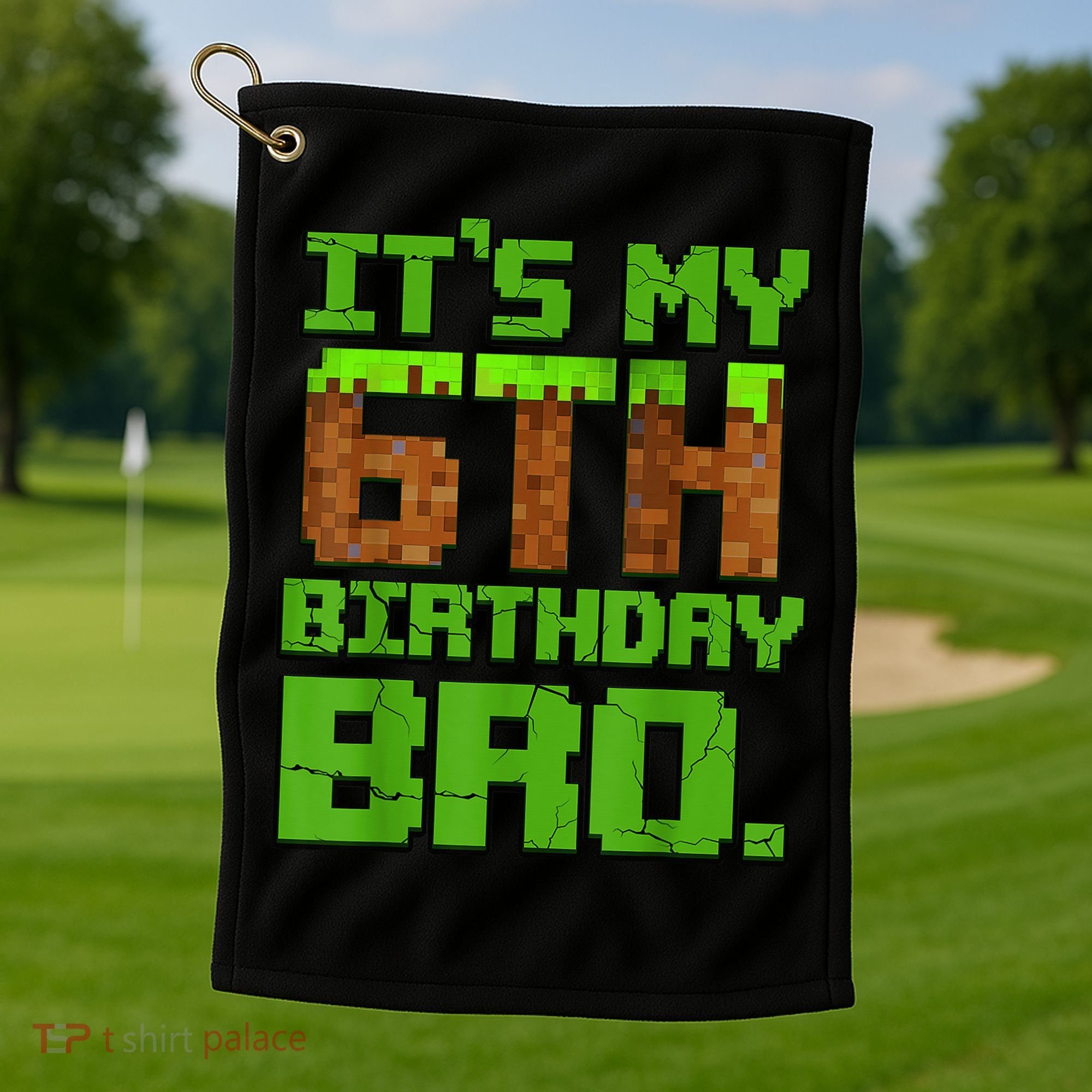 Birthday Boy It'S My 6th Birthday Gamer Pixel Number Golf Towel