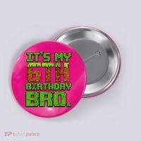 Birthday Boy It'S My 6th Birthday Gamer Pixel Number Button thumb 0
