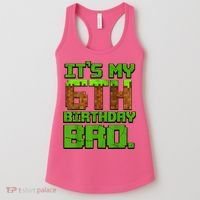 Birthday Boy It'S My 6th Birthday Gamer Pixel Number Women's Tank Top thumb 0