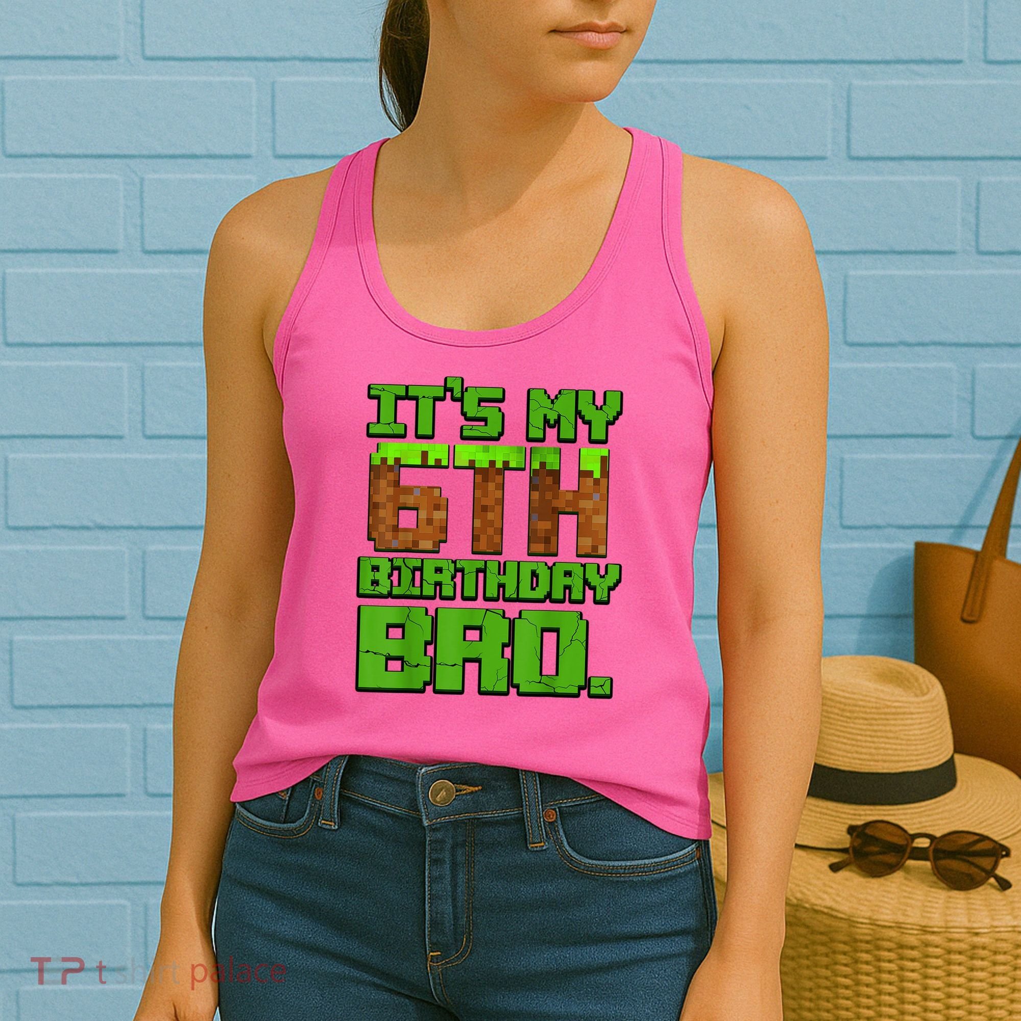 Birthday Boy It'S My 6th Birthday Gamer Pixel Number Women's Tank Top