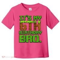 Birthday Boy It'S My 6th Birthday Gamer Pixel Number Toddler T-Shirt thumb 0