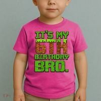 Birthday Boy It'S My 6th Birthday Gamer Pixel Number Toddler T-Shirt thumb 2