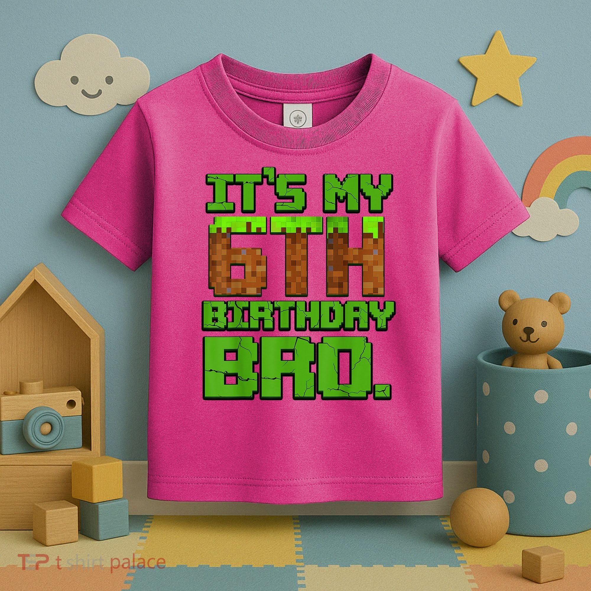Birthday Boy It'S My 6th Birthday Gamer Pixel Number Toddler T-Shirt