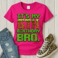 Birthday Boy It'S My 6th Birthday Gamer Pixel Number Women's T-Shirt thumb 3