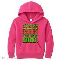 Birthday Boy It'S My 6th Birthday Gamer Pixel Number Kids Hoodie thumb 0