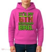 Birthday Boy It'S My 6th Birthday Gamer Pixel Number Kids Hoodie thumb 4