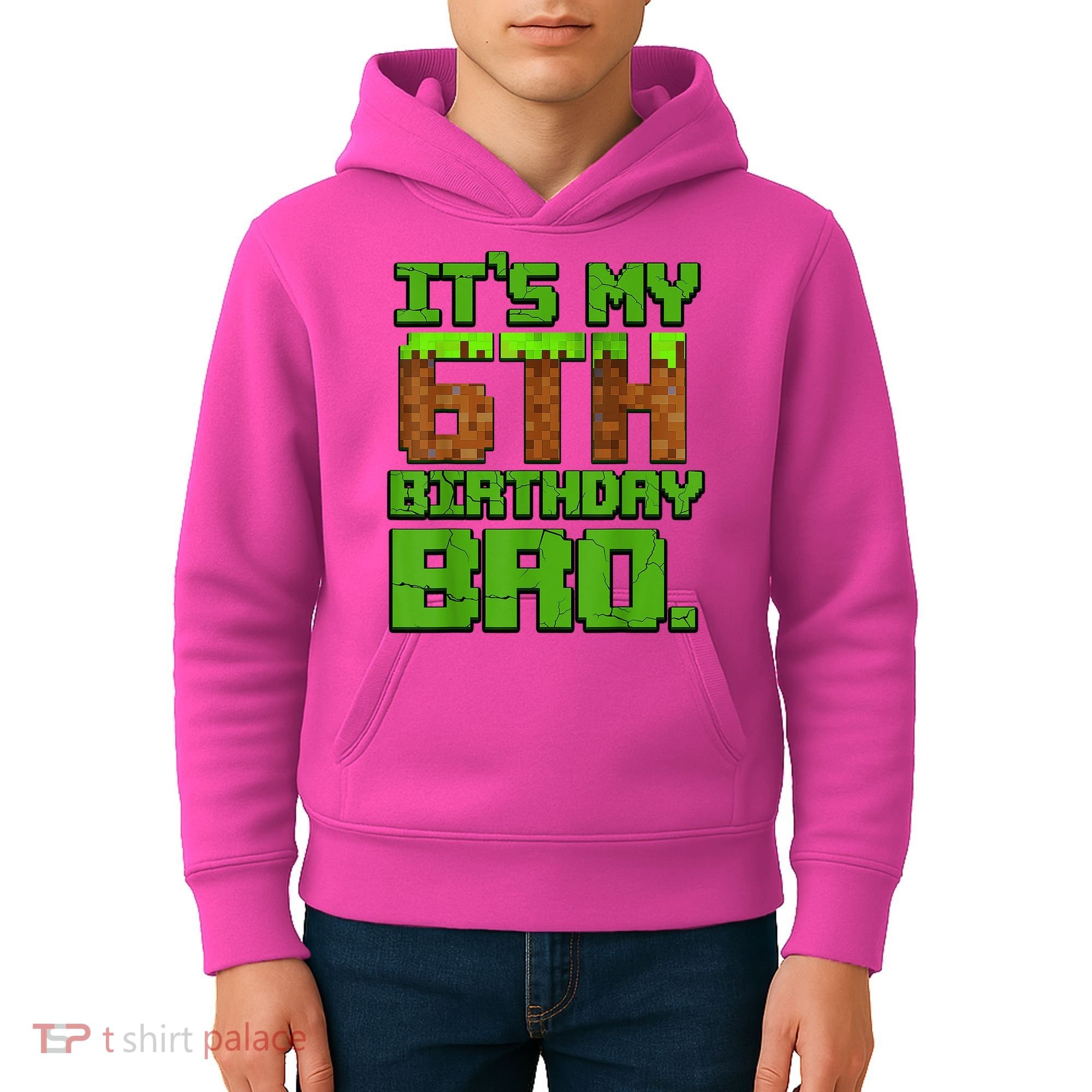 Birthday Boy It'S My 6th Birthday Gamer Pixel Number Kids Hoodie