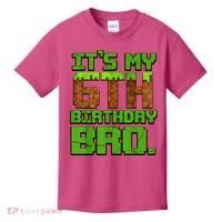 Birthday Boy It'S My 6th Birthday Gamer Pixel Number Kids T-Shirt thumb 0