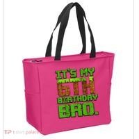 Birthday Boy It'S My 6th Birthday Gamer Pixel Number Tote Bag thumb 2