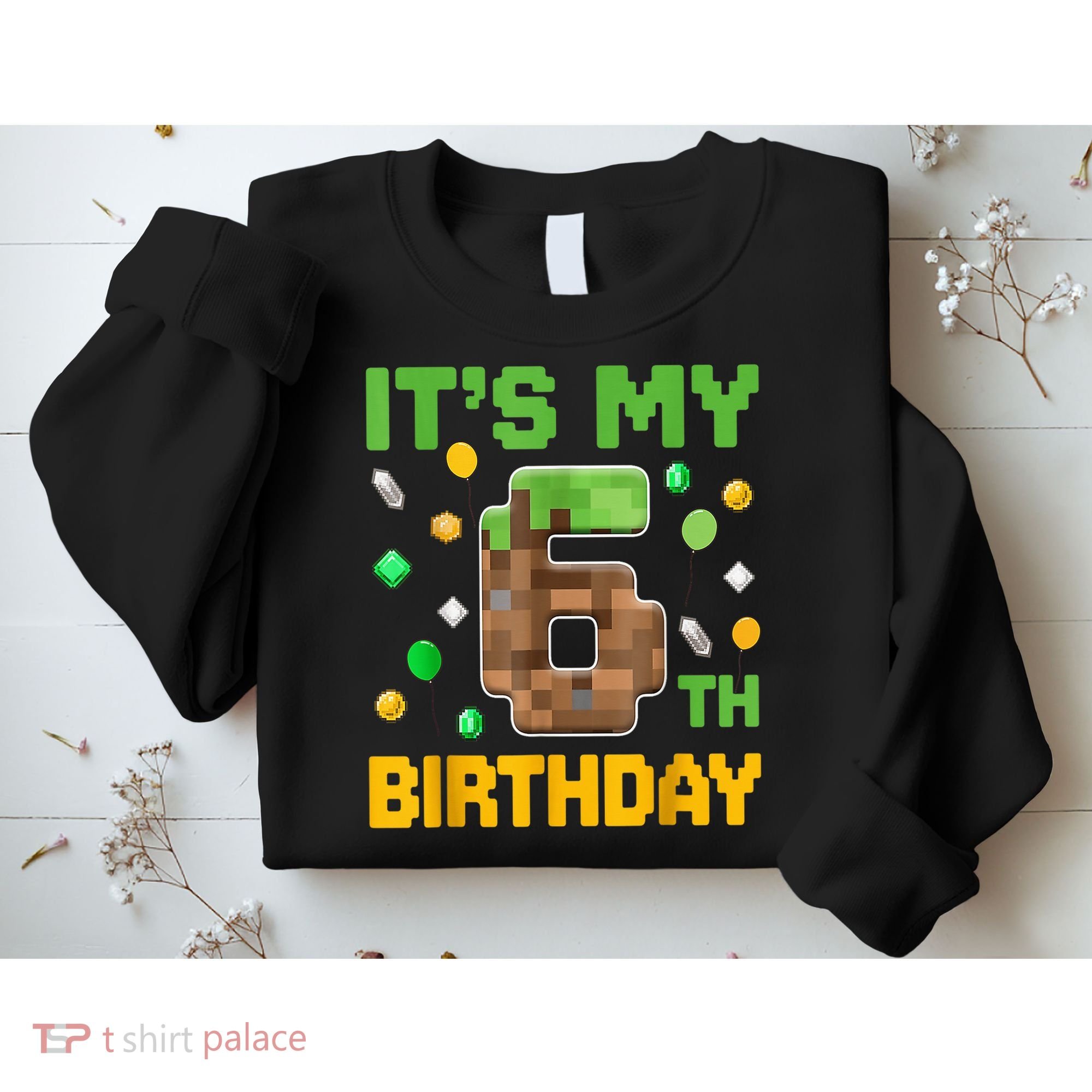 Birthday Boy It'S My 6th Birthday Gamer Pixel Number Sweatshirt