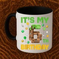 Birthday Boy It'S My 6th Birthday Gamer Pixel Number Coffee Mug thumb 2