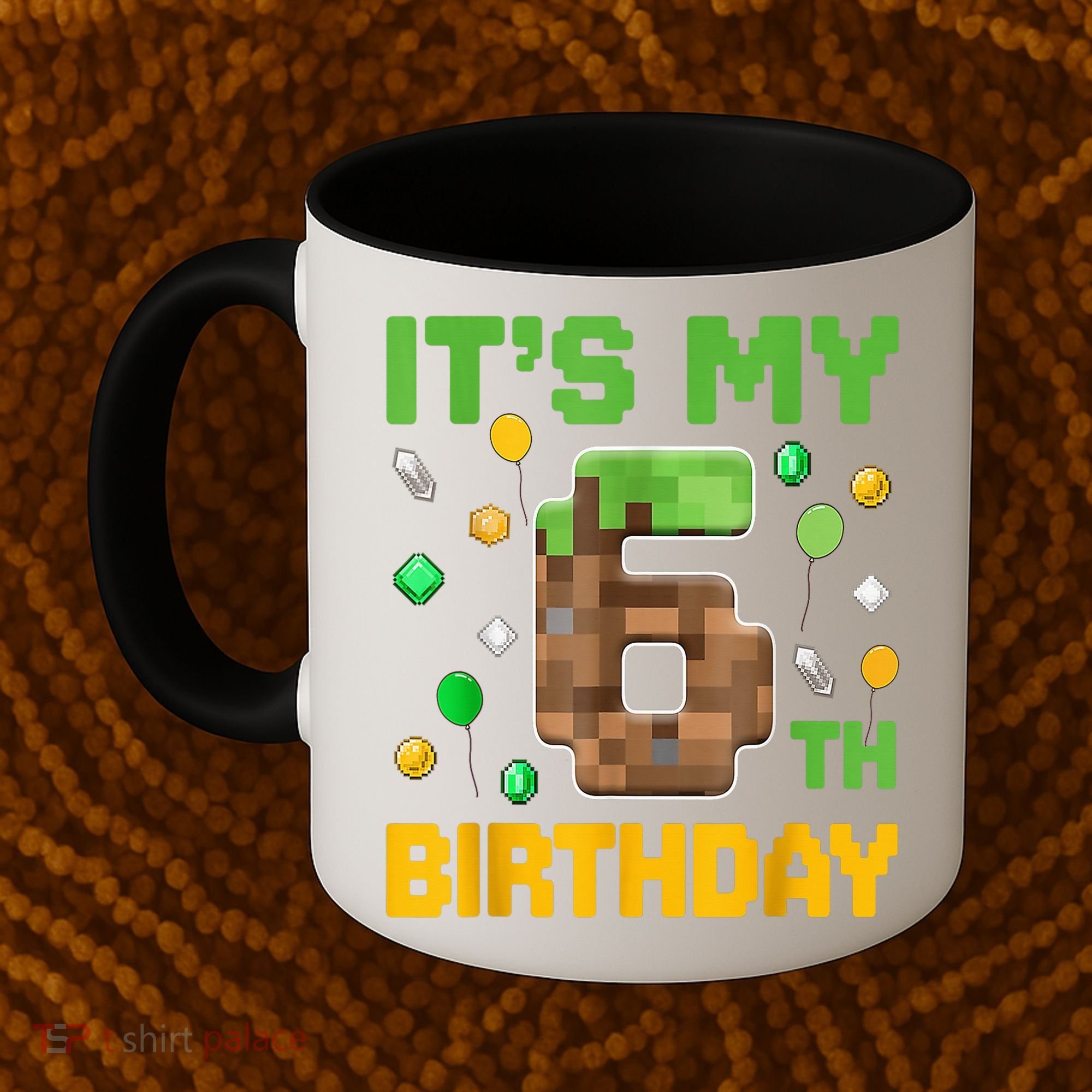 Birthday Boy It'S My 6th Birthday Gamer Pixel Number Coffee Mug