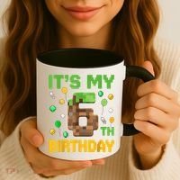 Birthday Boy It'S My 6th Birthday Gamer Pixel Number Coffee Mug thumb 3