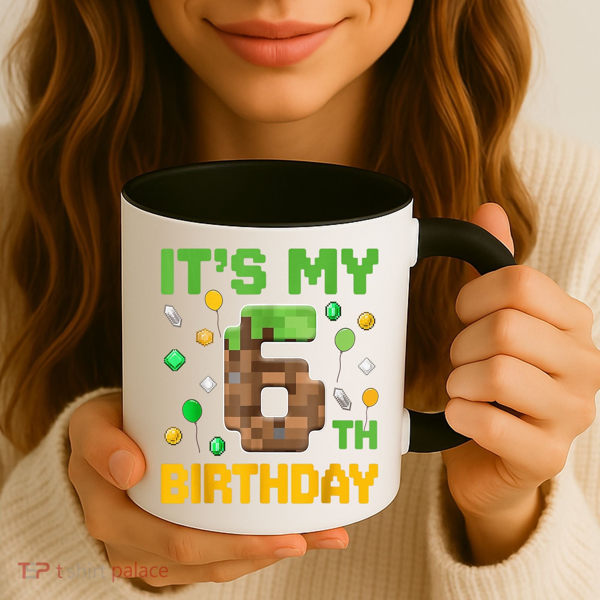 Birthday Boy It'S My 6th Birthday Gamer Pixel Number Coffee Mug