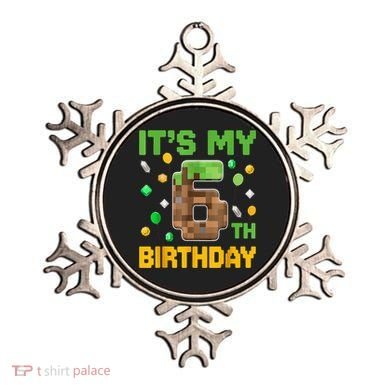 Birthday Boy It'S My 6th Birthday Gamer Pixel Number Ornament