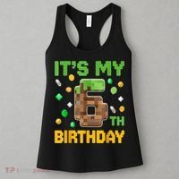 Birthday Boy It'S My 6th Birthday Gamer Pixel Number Women's Tank Top thumb 3
