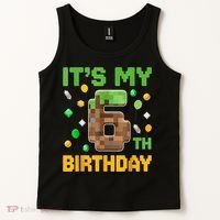Birthday Boy It'S My 6th Birthday Gamer Pixel Number Tank Top thumb 2