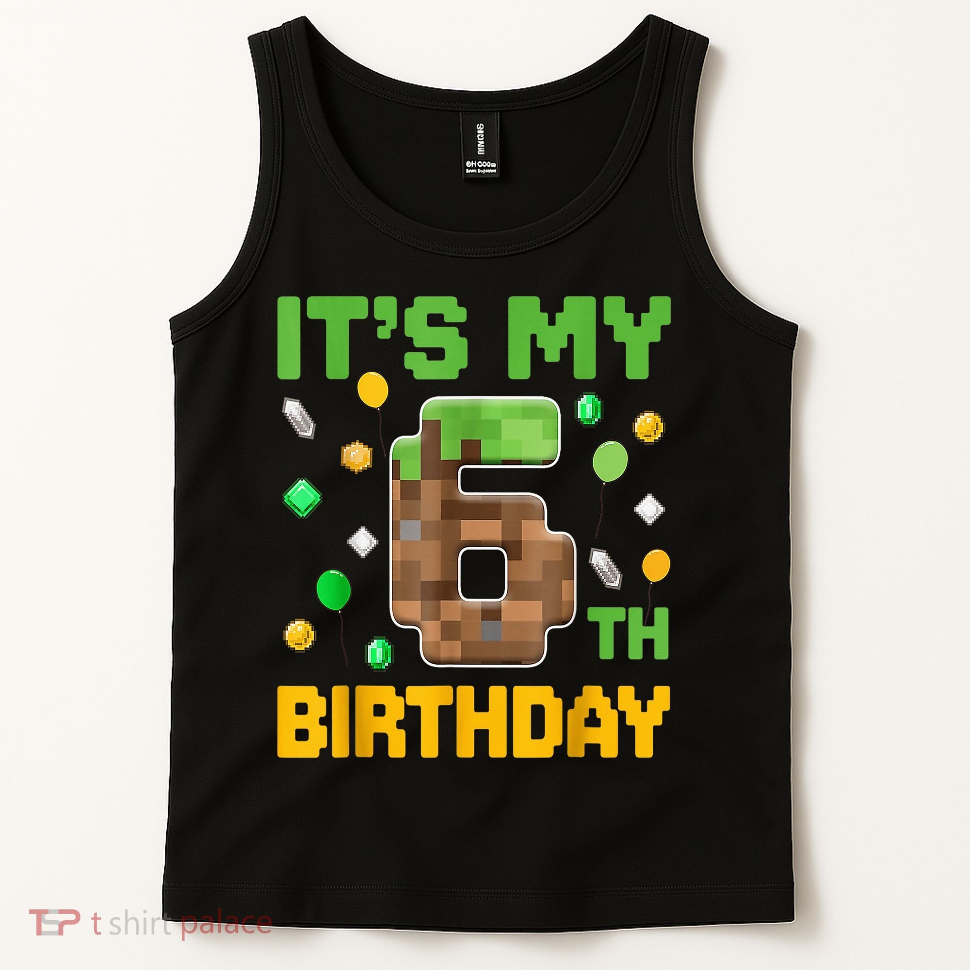 Birthday Boy It'S My 6th Birthday Gamer Pixel Number Tank Top