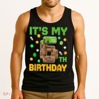 Birthday Boy It'S My 6th Birthday Gamer Pixel Number Tank Top thumb 3