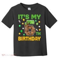 Birthday Boy It'S My 6th Birthday Gamer Pixel Number Toddler T-Shirt thumb 0