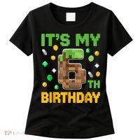 Birthday Boy It'S My 6th Birthday Gamer Pixel Number Women's T-Shirt thumb 0
