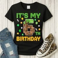 Birthday Boy It'S My 6th Birthday Gamer Pixel Number Women's T-Shirt thumb 3