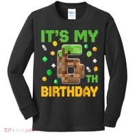 Birthday Boy It'S My 6th Birthday Gamer Pixel Number Kids Long Sleeve Shirt thumb 0