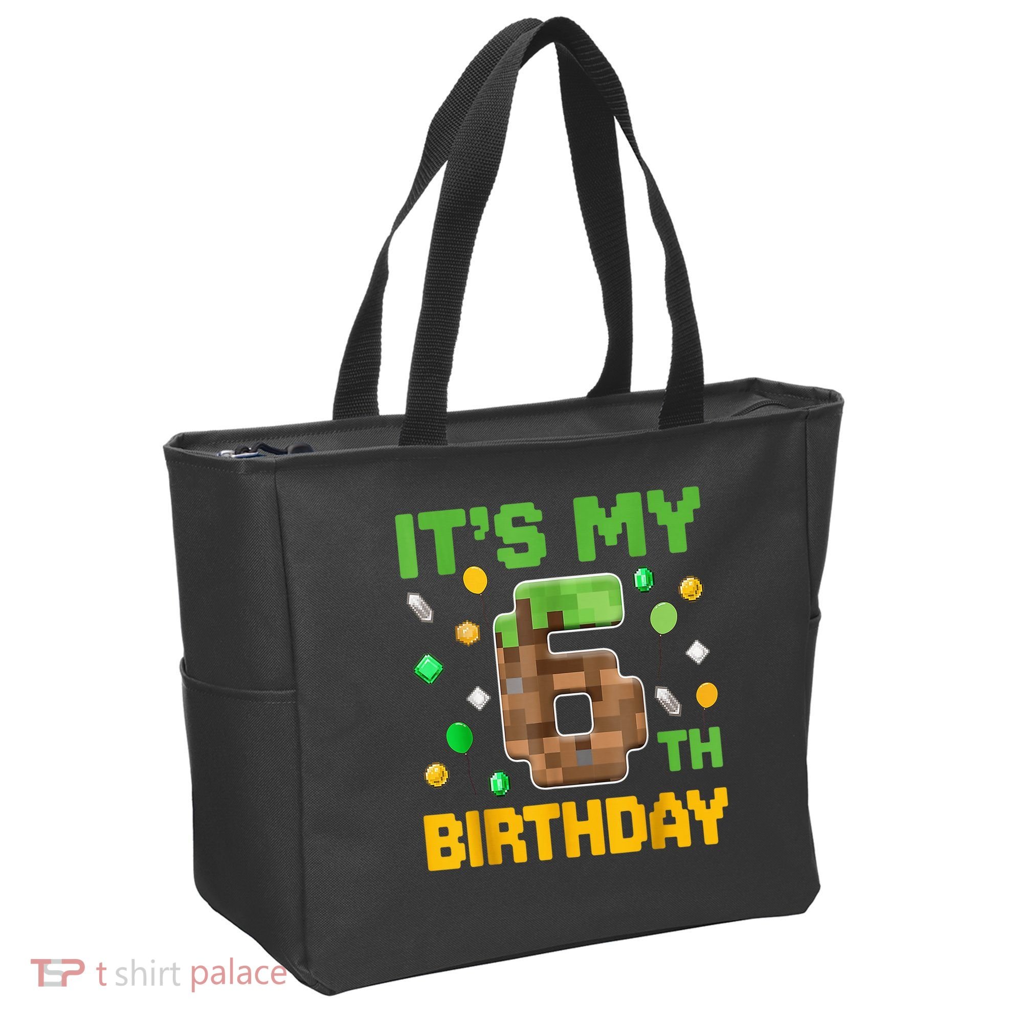 Birthday Boy It'S My 6th Birthday Gamer Pixel Number Tote Bag