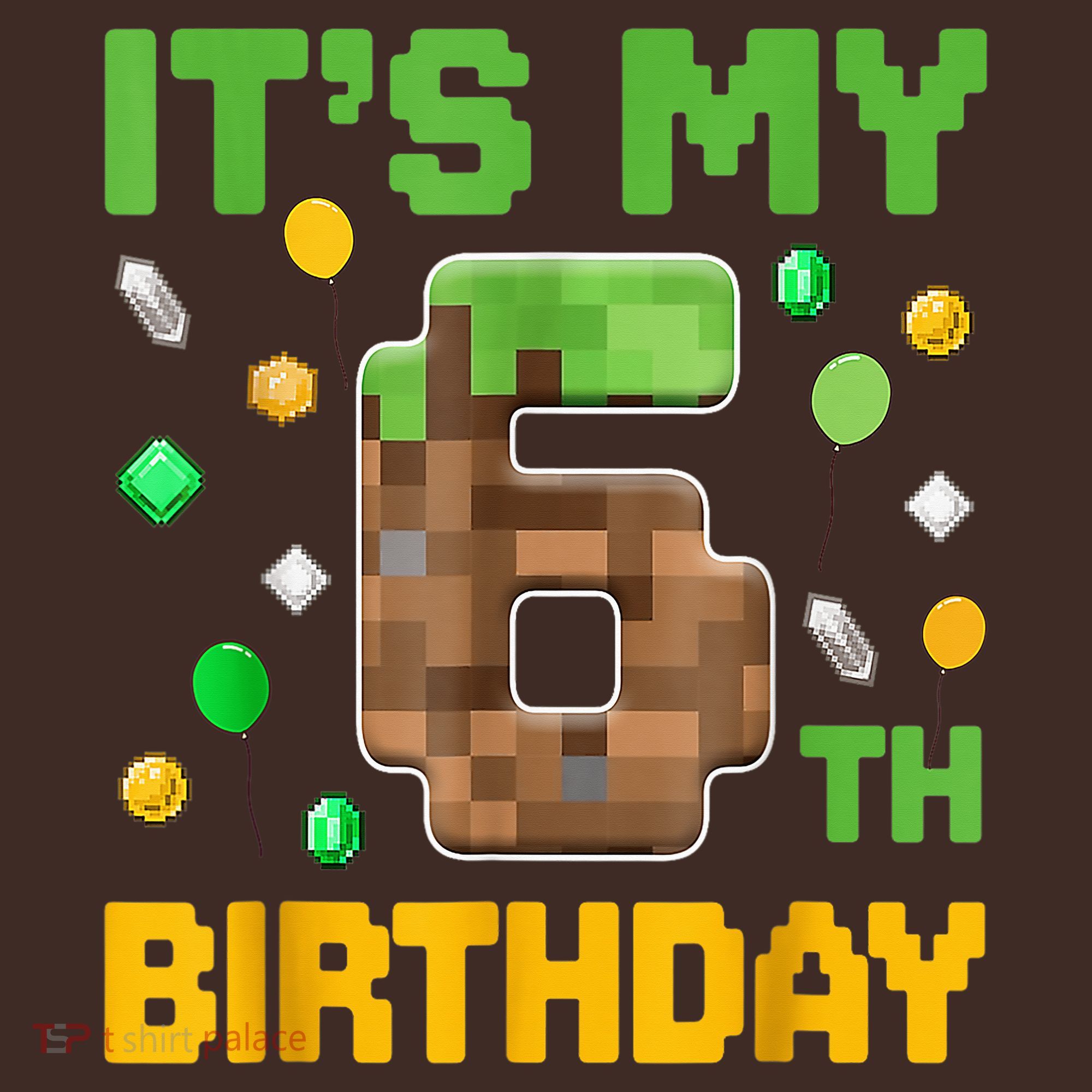 Birthday Boy It'S My 6th Birthday Gamer Pixel Number Apron