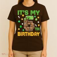 Birthday Boy It'S My 6th Birthday Gamer Pixel Number T-Shirt thumb 4