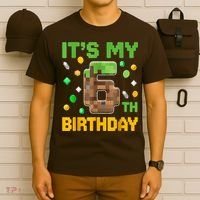 Birthday Boy It'S My 6th Birthday Gamer Pixel Number T-Shirt thumb 6