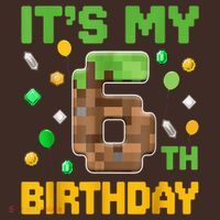 Birthday Boy It'S My 6th Birthday Gamer Pixel Number Coaster thumb 2