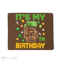 Birthday Boy It'S My 6th Birthday Gamer Pixel Number Mousepad thumb 0