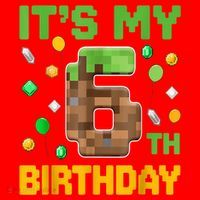 Birthday Boy It'S My 6th Birthday Gamer Pixel Number Santa Hat thumb 1