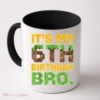 Birthday Boy It'S My 6th Birthday Gamer Pixel Number Coffee Mug thumb 0