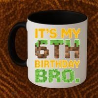 Birthday Boy It'S My 6th Birthday Gamer Pixel Number Coffee Mug thumb 2
