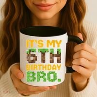 Birthday Boy It'S My 6th Birthday Gamer Pixel Number Coffee Mug thumb 3