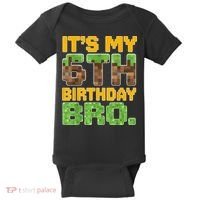 Birthday Boy It'S My 6th Birthday Gamer Pixel Number Baby Bodysuit thumb 0