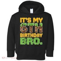 Birthday Boy It'S My 6th Birthday Gamer Pixel Number Toddler Hoodie thumb 0