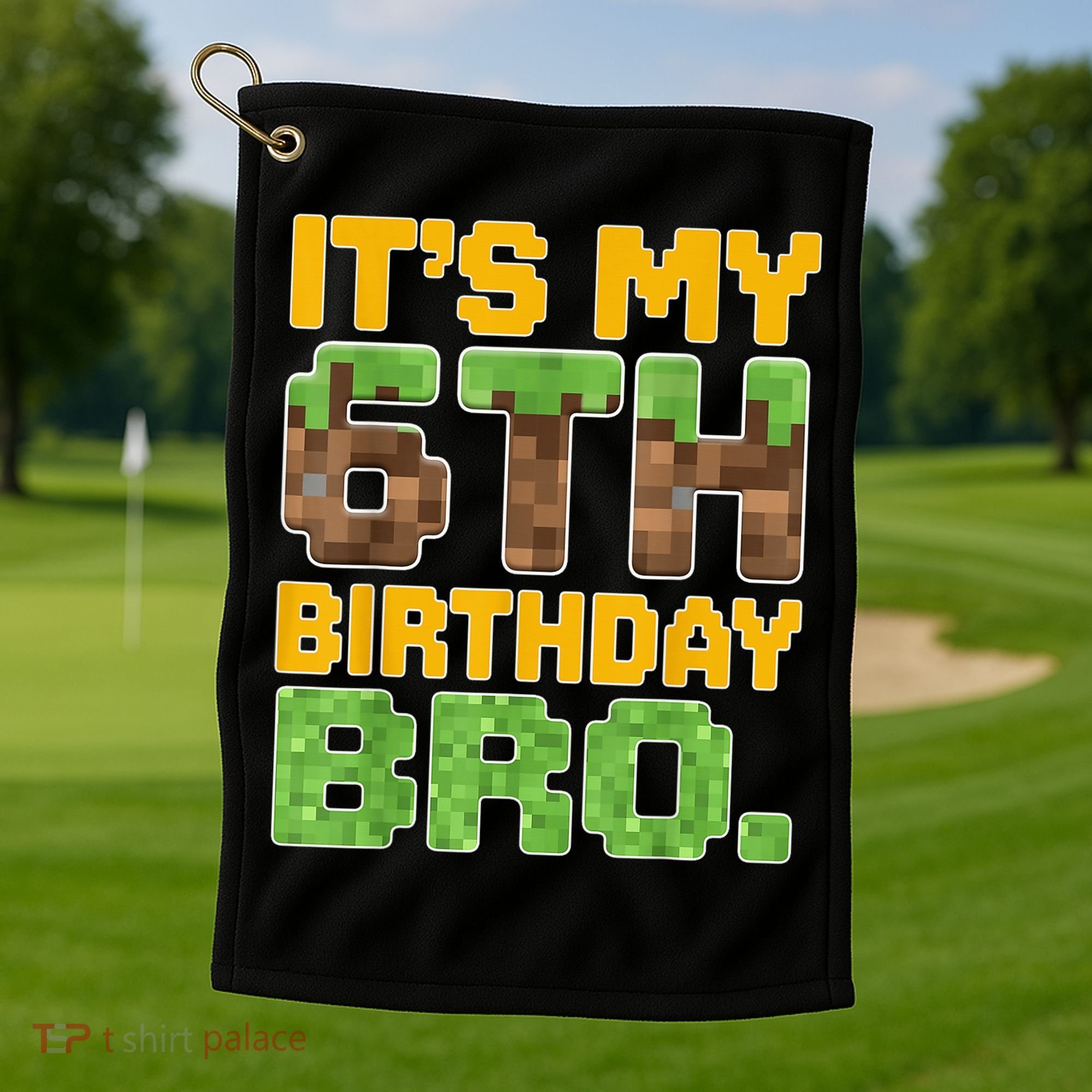 Birthday Boy It'S My 6th Birthday Gamer Pixel Number Golf Towel