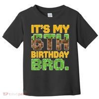 Birthday Boy It'S My 6th Birthday Gamer Pixel Number Toddler T-Shirt thumb 0