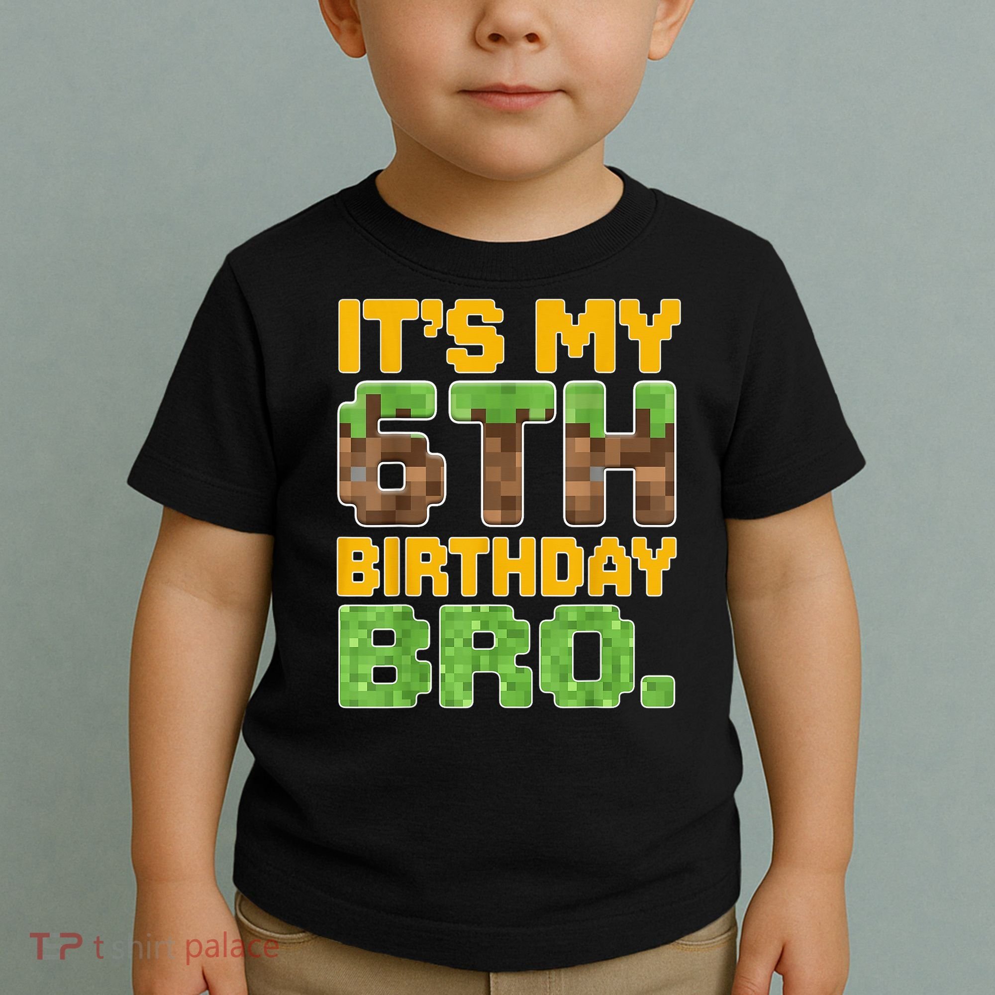 Birthday Boy It'S My 6th Birthday Gamer Pixel Number Toddler T-Shirt