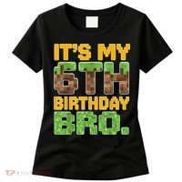 Birthday Boy It'S My 6th Birthday Gamer Pixel Number Women's T-Shirt thumb 0