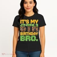 Birthday Boy It'S My 6th Birthday Gamer Pixel Number Women's T-Shirt thumb 4