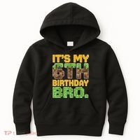 Birthday Boy It'S My 6th Birthday Gamer Pixel Number Kids Hoodie thumb 0