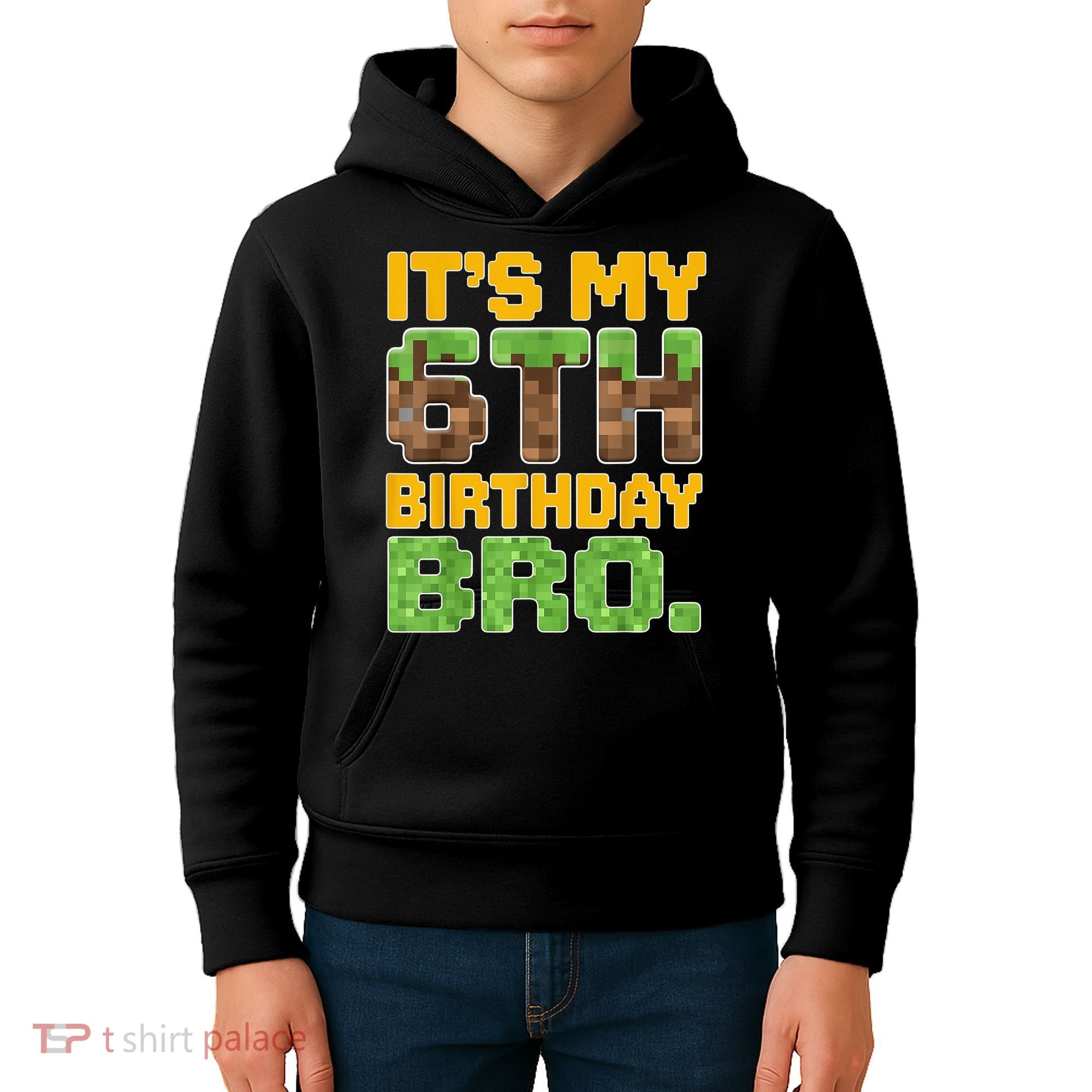 Birthday Boy It'S My 6th Birthday Gamer Pixel Number Kids Hoodie