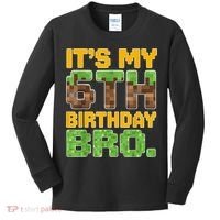 Birthday Boy It'S My 6th Birthday Gamer Pixel Number Kids Long Sleeve Shirt thumb 0