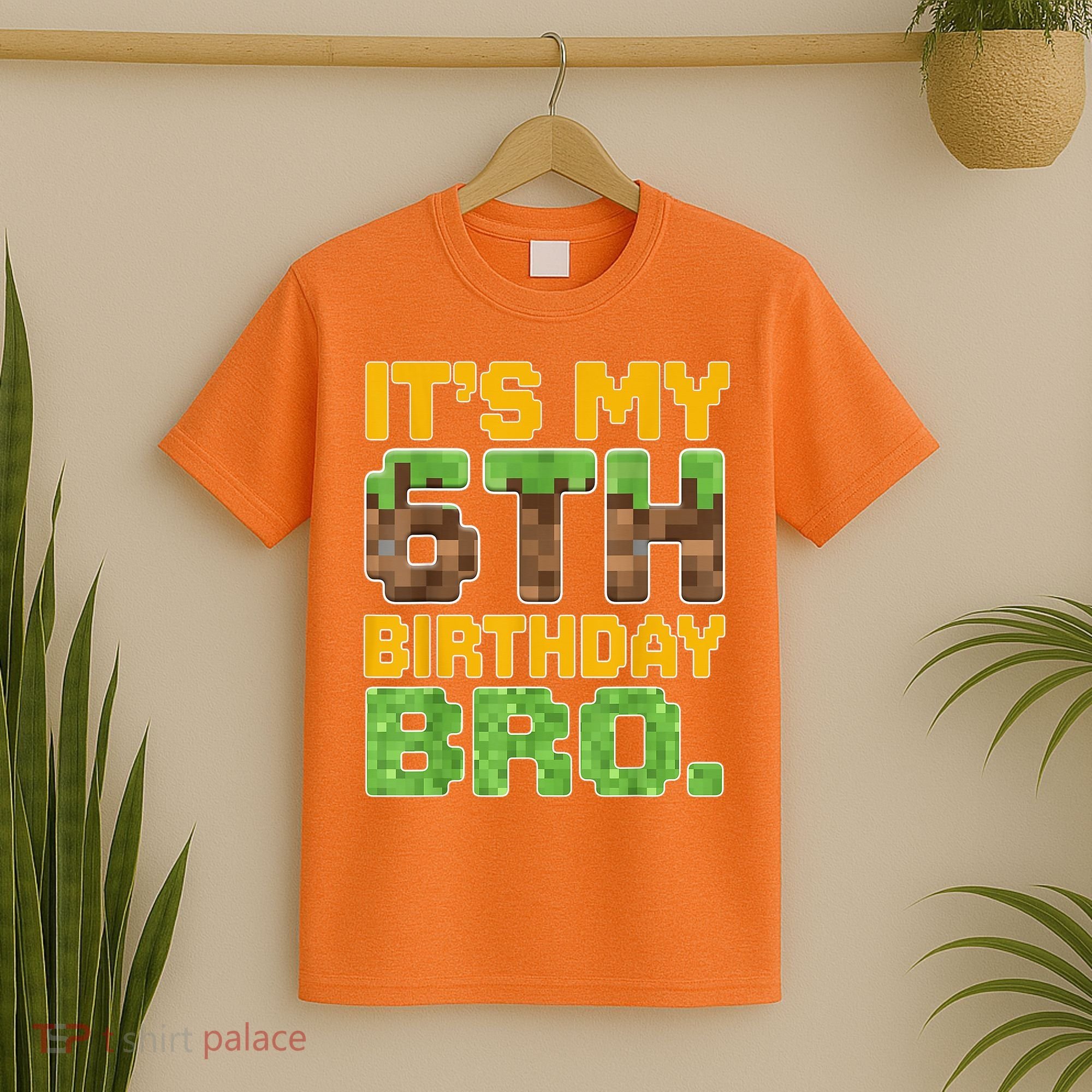 Birthday Boy It'S My 6th Birthday Gamer Pixel Number T-Shirt